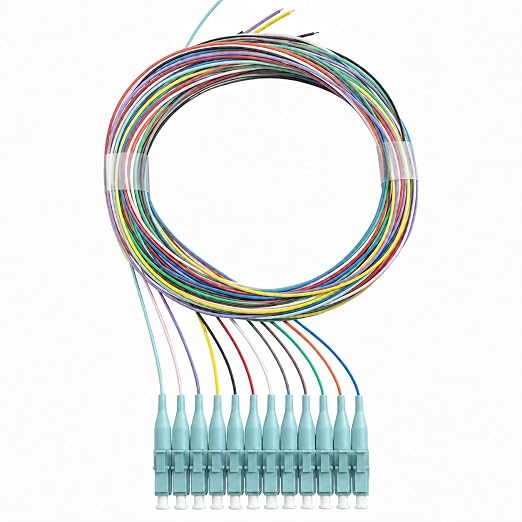 Elfcam® - 12-Fibre LC/UPC OM3 Multimode 50/125um Colour-Coded Optical Fibre by Fibersolutionspecialist