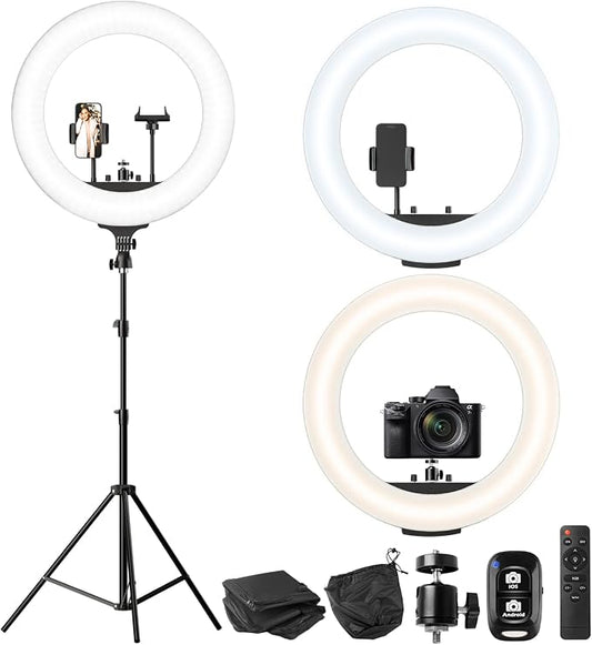UBeesize 22'' Ring Light with 72'' Stand, 60W Large Ring Light with Phone Holder by UBeesize
