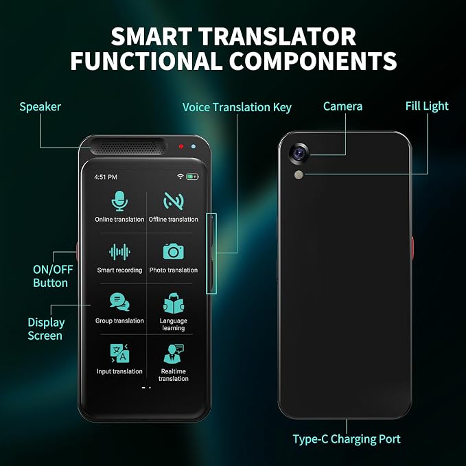 Language Translator Device No WiFi Needed, VORMOR Upgraded AI Translator Two - Image 7