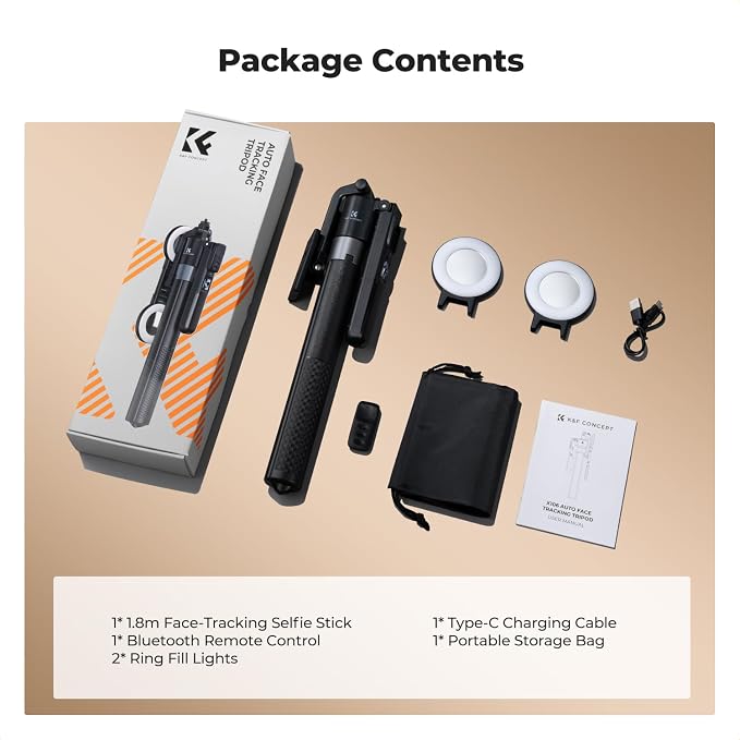 K&F CONCEPT 71“ Auto Face Tracking Tripod, 360° Rotation Selfie Stick - Image 8