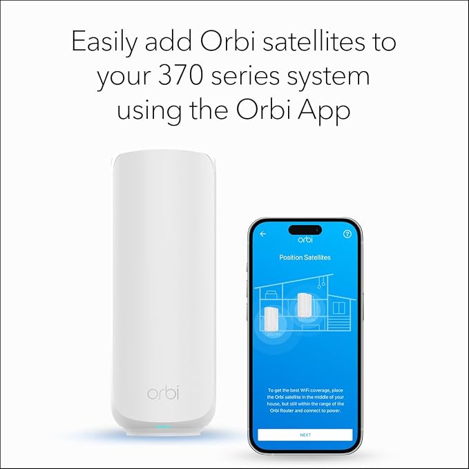 NETGEAR Orbi 370 Series Dual-Band WiFi 7 Mesh Network Add-on Satellite – Works - Image 6