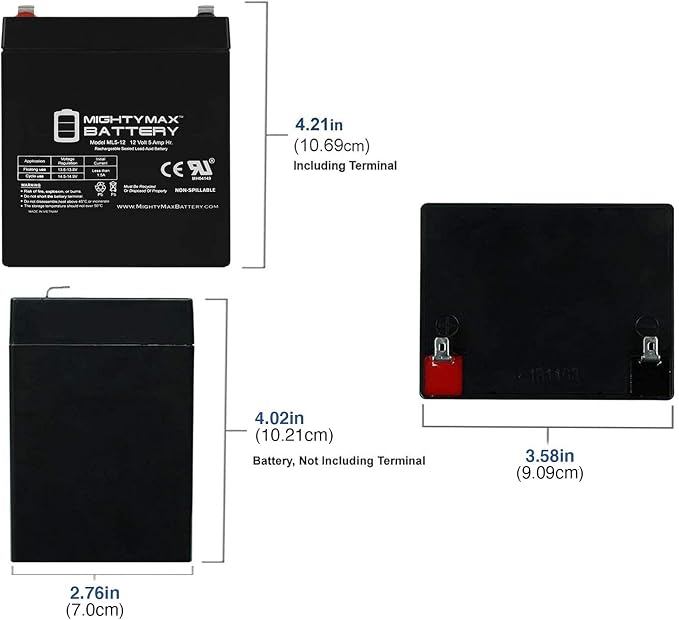 Mighty Max Battery 12V 4.5Ah Home Alarm Security System SLA Battery - Image 2