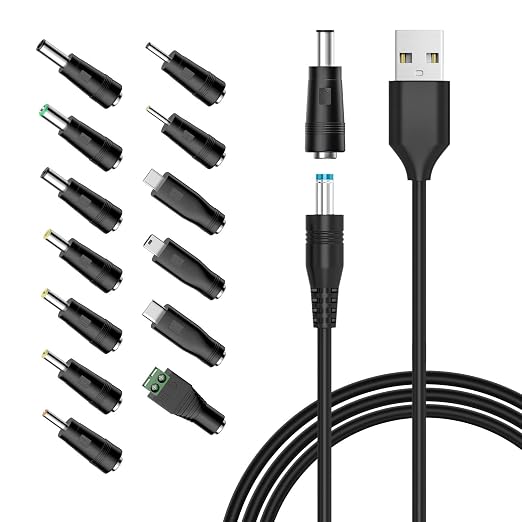 Powseed 5V Universal DC Power Cable, USB to DC Charging Cord by Powseed