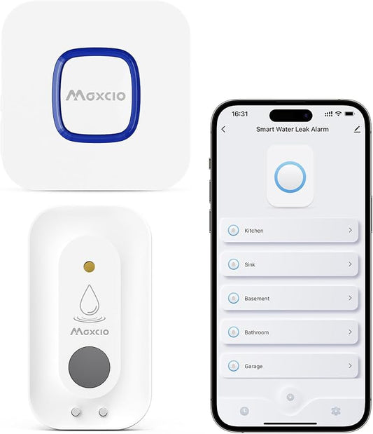MAXCIO Wi-Fi Water Leak Detector, Smart Water Wireless Sensor by YourSmartLifeBeginsNow