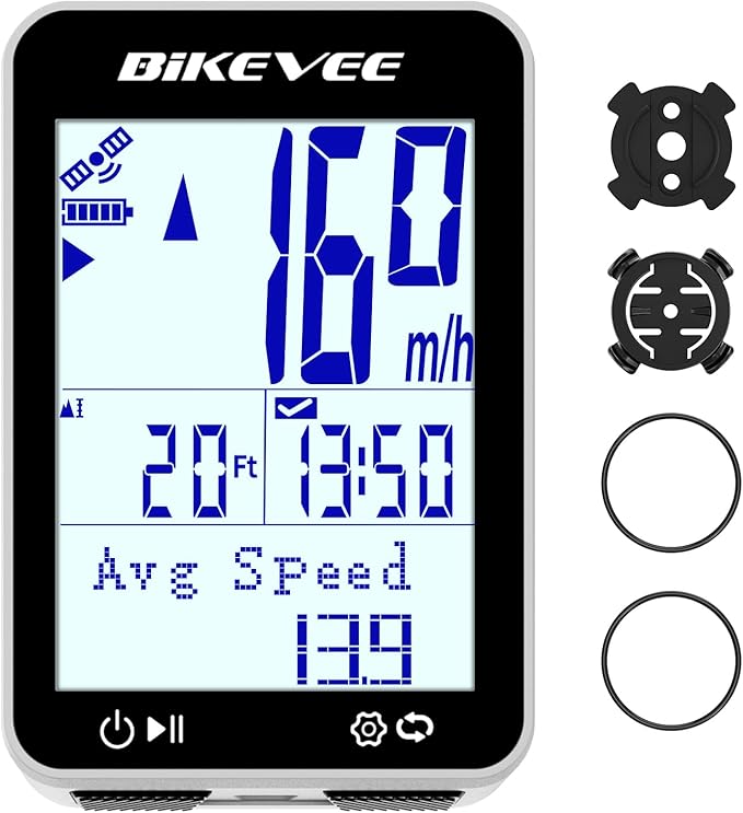 GPS Bike Computer Wireless Bicycle Speedometer Odometer 9 Languages Auto by Bikevee