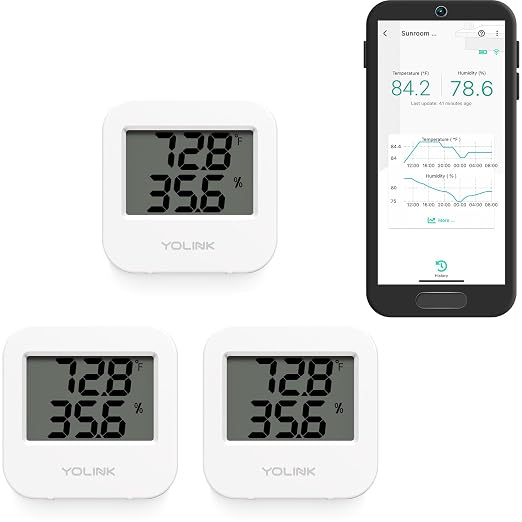 YoLink Smart Wireless Temperature & Humidity Sensor, Wide Temp Range by YoLink