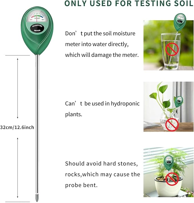 Censinda Soil Moisture Meter, 2 Pack Long Probe Soil Moisture Monitor - Image 6