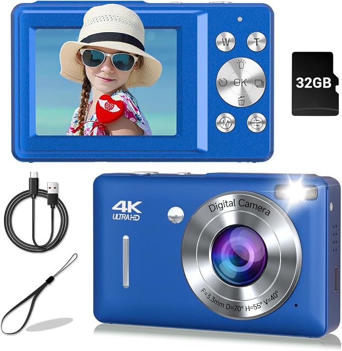 Digital Camera, 44MP Compact Camera, FHD 1080P Point and Shoot Digital Cameras by Gtonster