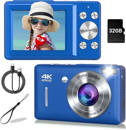 Digital Camera, 44MP Compact Camera, FHD 1080P Point and Shoot Digital Cameras by Gtonster