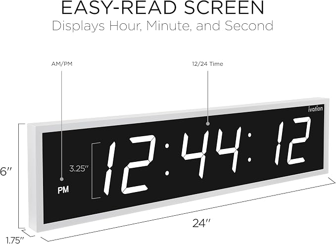 Ivation Oversized Large Digital Wall Clock - Image 2