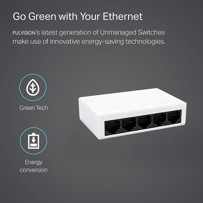 5 Port Gigabit Ethernet Switch 1000Mbps Network Hub USB 5-12V Powered Plug and - Image 9