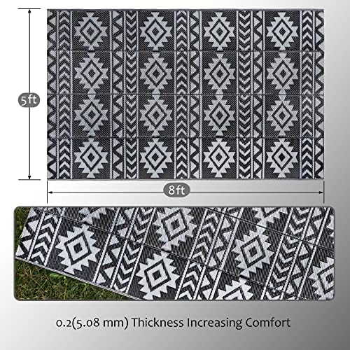 SAND MINE Reversible Mats, Plastic Straw Rug, Modern Area Rug, Large Floor Mat - Image 2
