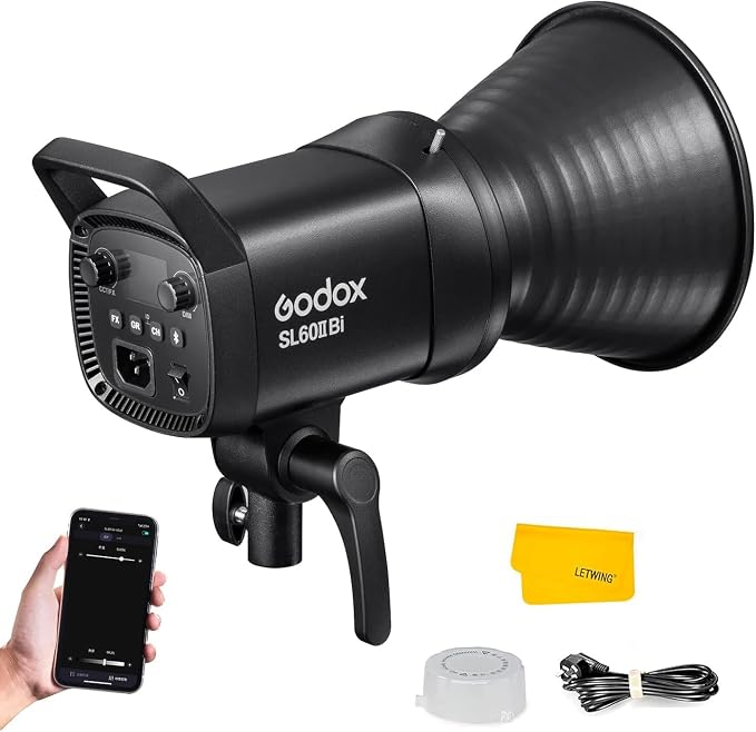 Godox SL60IIBi Bi-Color LED Video Light 75W, 2800K-6500K, CRI96+ TLCI97+ by GODOX