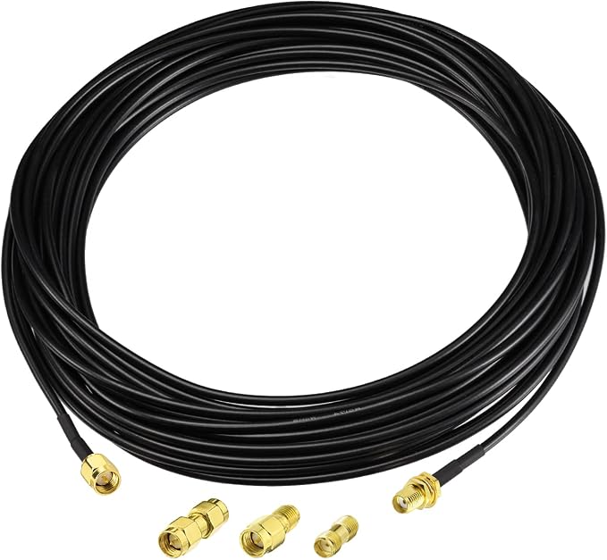 Superbat RF coaxial SMA Male to SMA Female Bulkhead RG174 33ft Cable + 3pcs RF - Image 3