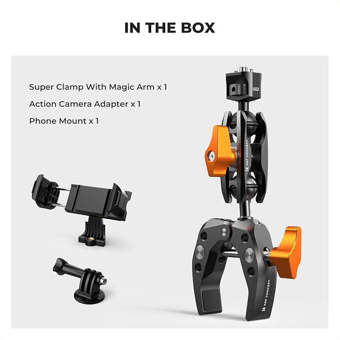 K&F CONCEPT Camera Clamp Mount, Super Clamp Mount Magic Arm - Image 7