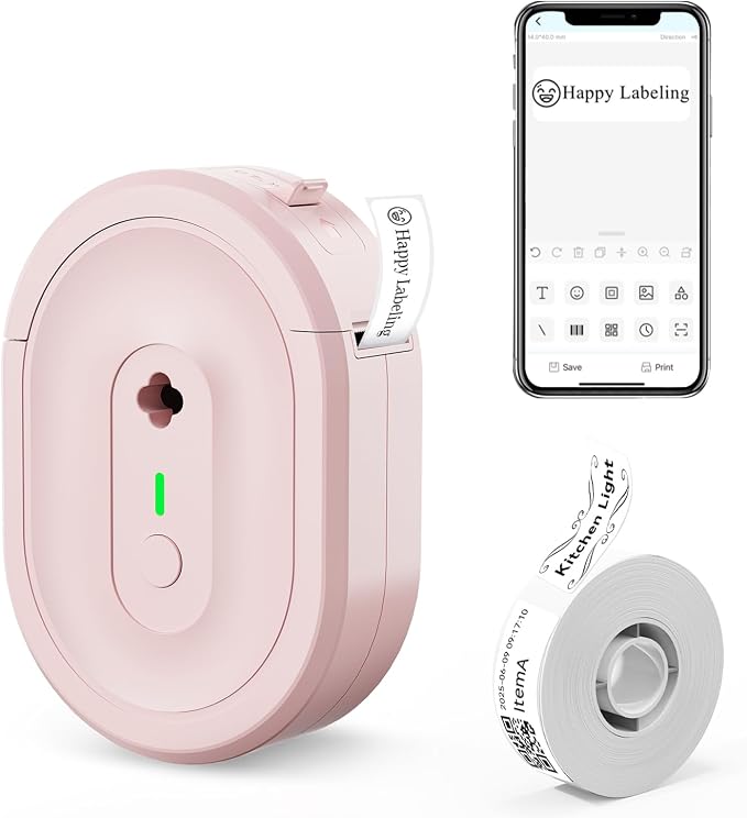 N12 Label Maker Machine with Tape, Mini Bluetooth Label Printer, Small Labeler by Unknown