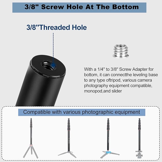 Koolehaoda 57" Aluminum Tripod Extension Centre Column Extender | 5 Section - Image 5