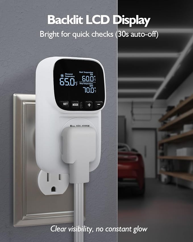Digital Temperature Controller, Heating & Cooling Thermostat Plug Outlet - Image 6