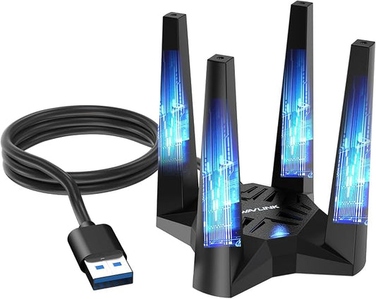 WAVLINK AX5400 USB WiFi 6E Adapter, Tri-Band 6GHz/5GHz/2.4GHz WiFi Adapter by WAVLINK%C2%AE