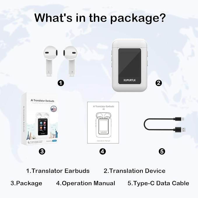 Xupurtlk AI Translation Earbuds Real Time, 120 Offline Packages Audifonos - Image 9