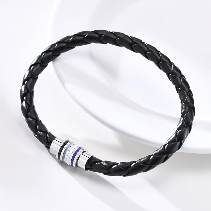 Nanafast Titanium Stainless Steel Rainbow LGBT Pride Bracelet Handmade Braided - Image 4