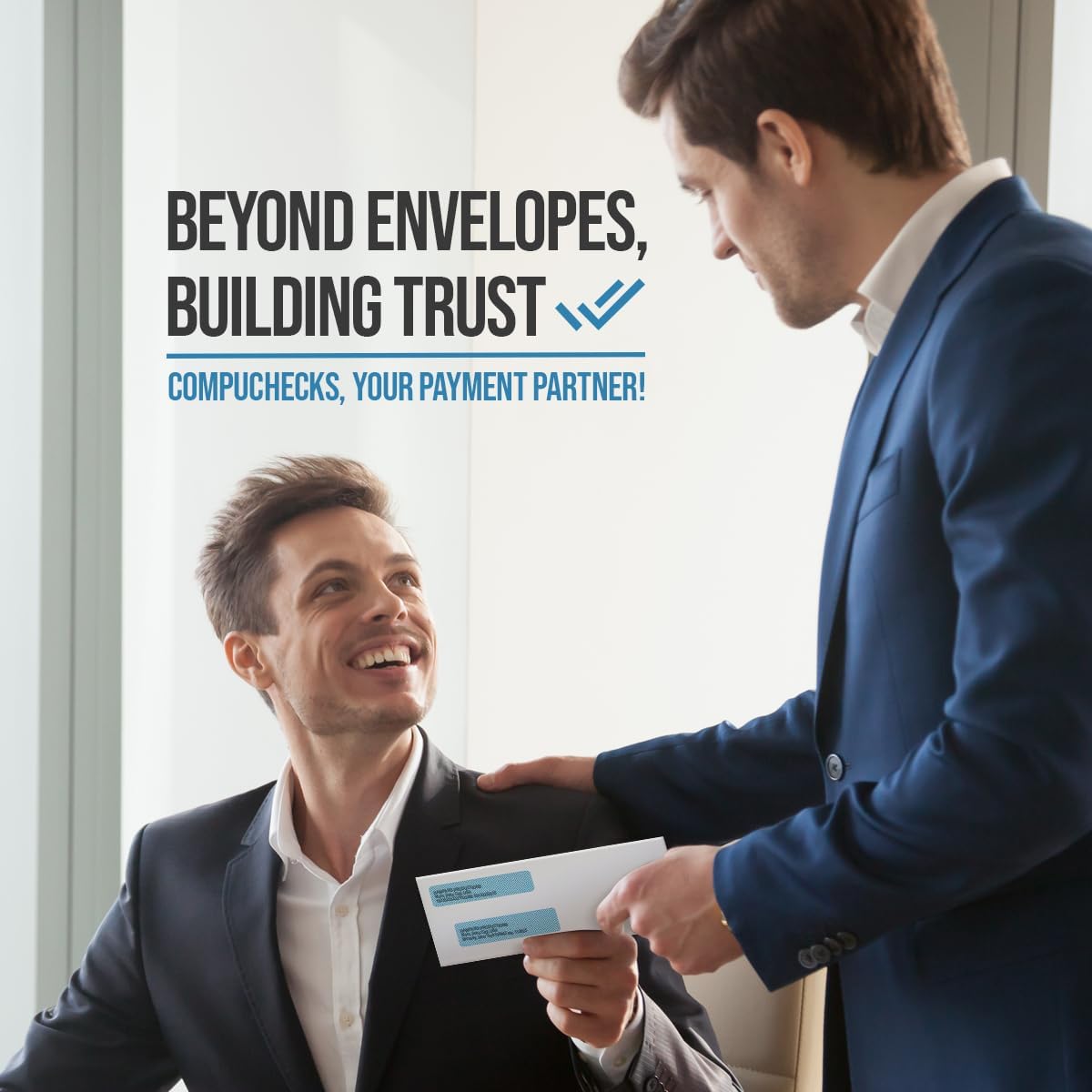 Compuchecks Double Window Envelopes #8 - Gummed, Security Business Mailing Check Envelopes - Tamper Evident, Security Tint - 250 Count – Guaranteed to fit QuickBooks Checks