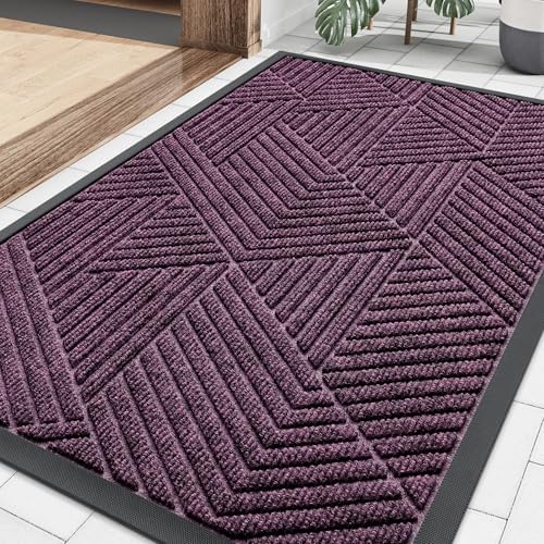 Smiry Front Door Mat Outside Entrance, Low Profile Rubber Doormat by Smiry