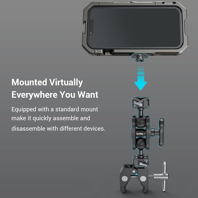 SmallRig Quick Release Ballhead Magic Arm 360° Rotation Articulating Magic Arm - Image 5