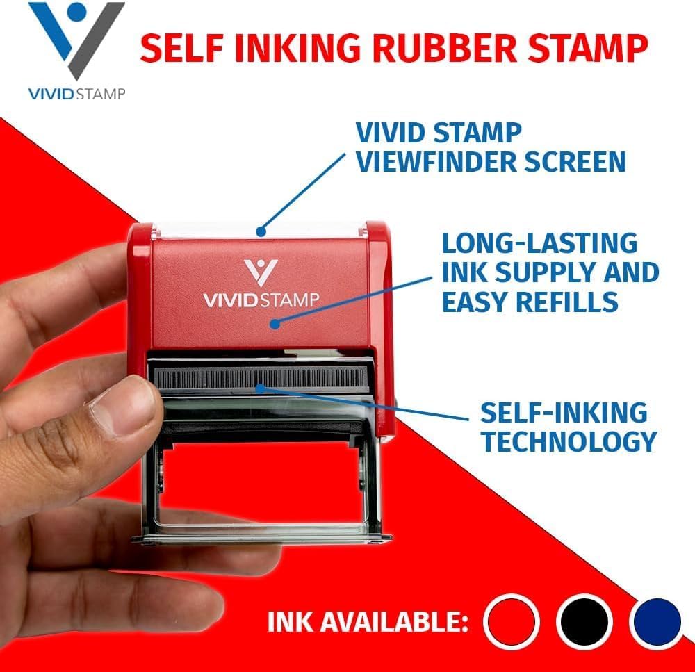 Approved w/by Date Line Self-Inking Office Rubber Stamp (Blue) - Medium 2 Pack