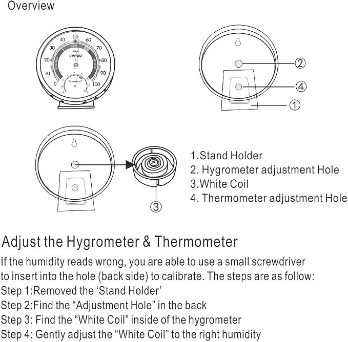 5" Indoor Outdoor Hygrometer/Thermometer, Humidity Gauge Indicator Temperature - Image 8