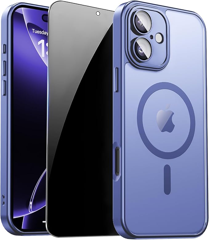 for iPhone 16 Plus Case with Privacy Screen Protector and Camera Protection by ZOZDOKG