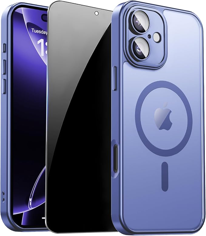 for iPhone 16 Case with Privacy Screen Protector and Camera Protection by ZOZDOKG