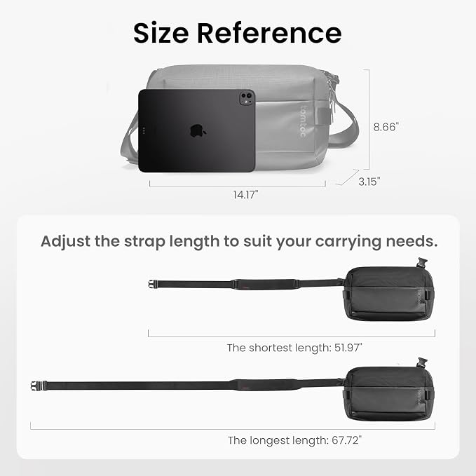 tomtoc Compact EDC Sling Bag 3L-10L, Minimalist Crossbody Bag Chest Shoulder - Image 3