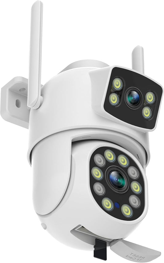 EVERSECU Dual Lens Linkage 6MP WiFi PTZ Security Camera Outdoor, 360° View by EVERSECU