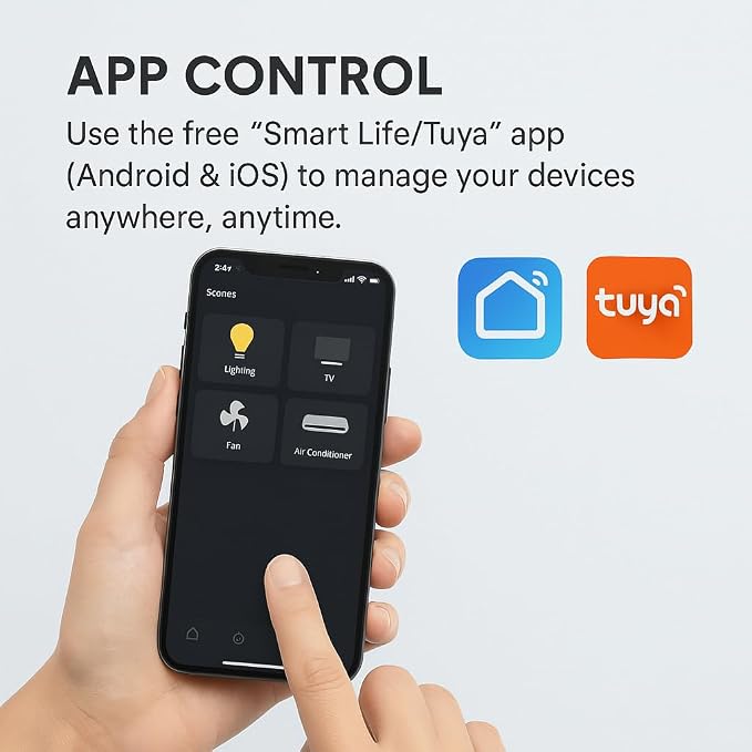 Wi-Fi Universal IR/RF Remote Hub 433.92 MHz Fixed-Code Only, App Control via - Image 3