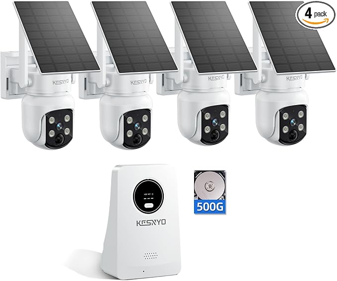 Solar Security Cameras Wireless Outdoor, 4MP Solar Powered Home Security by KCSNYOCamera