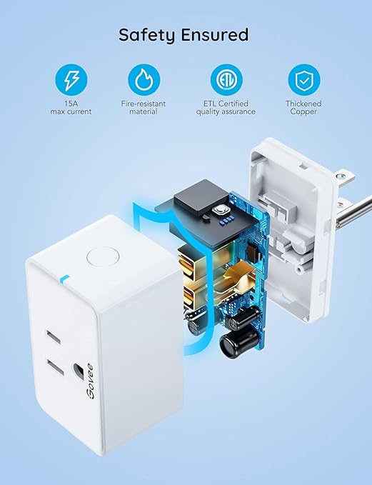Govee Smart Plug 15A, WiFi Bluetooth Outlets 4 Pack Work - Image 2