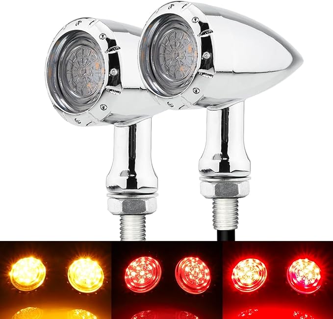 TSUNG 2PCS Motorcycle Rear Turn Signals LED Bullet SMD Blinkers Brake Tail by TSUNGMOTO