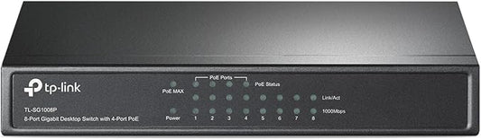 TP-Link TL-SG1008P V4 | 8 Port Gigabit PoE Switch | 4 PoE+ Ports @64W | Desktop by TP-Link