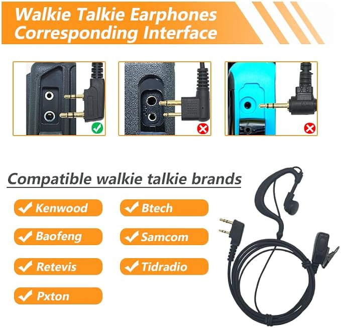 2-Pack Two-Way Radio Earpiece - Image 3