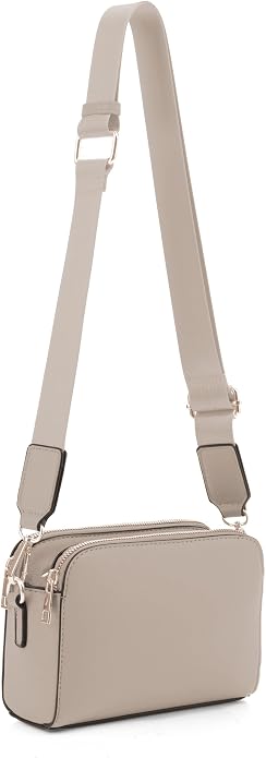 EVVE Crossbody Bags for Women Trendy Triple Zip Small Crossbody Camera Bag Purse by EVVE