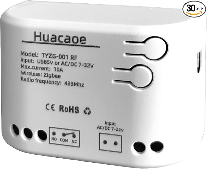 Smart Relay Module, Zigbee WiFi Wireless Garage Door Opener, 1CH DC 7-32V/USB by Unknown