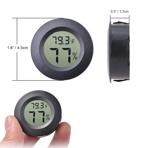 4-pack Mini Hygrometer Thermometer Fahrenheit Indoor Room Round Humidity - Image 5