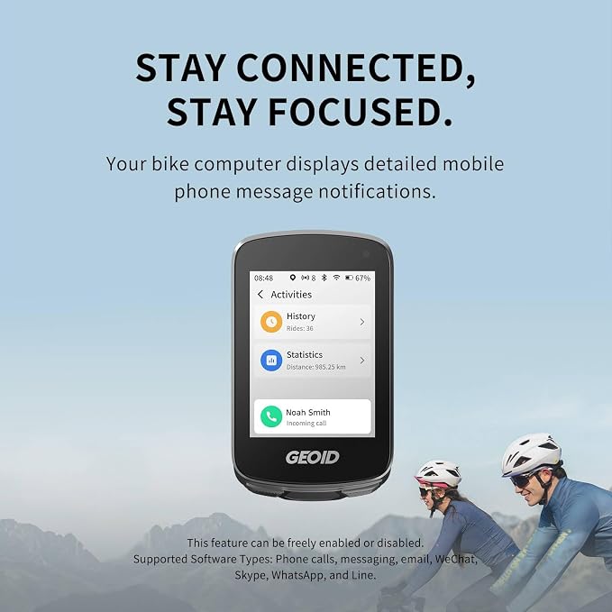 GEOID CC700 Pro 2.8" Color Touchscreen GPS Bike/Cycling Computer, Map Navigation - Image 7