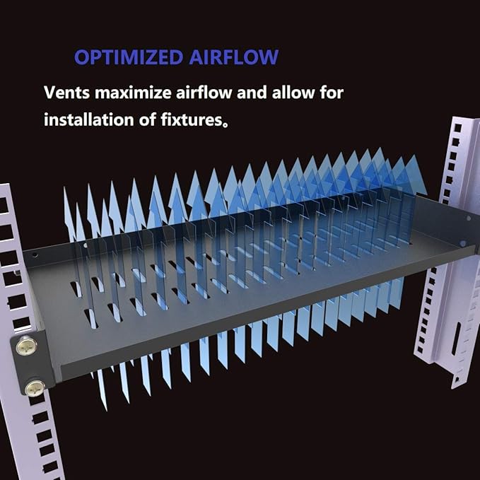 2 Pack of 1U Disassembled Vented Cantilever Server Rack Mount Shelf 8" Deep - Image 6