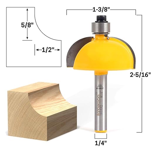 YONICO Cove Router Bits Edge Forming 1/2-Inch Radius 1/4-Inch Shank 13155q - Image 4