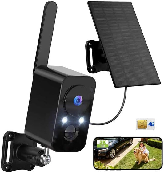 4G SIM Cellular Security Cameras Wireless Outdoor/Indoor: No WiFi Battery by IHOXTX