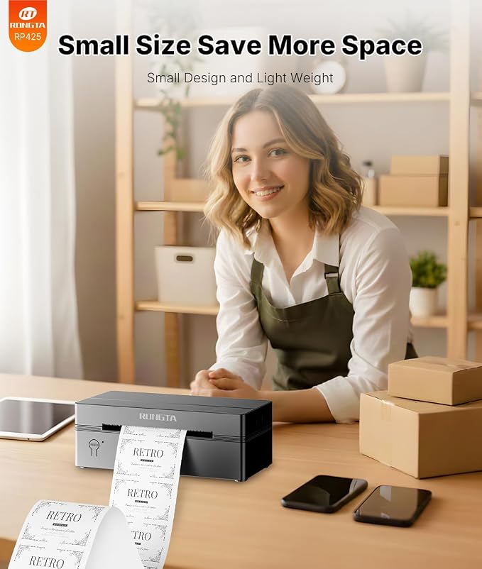 Rongta Bluetooth Thermal Shipping Label Printer, Wireless 4x6 Label Printer - Image 6