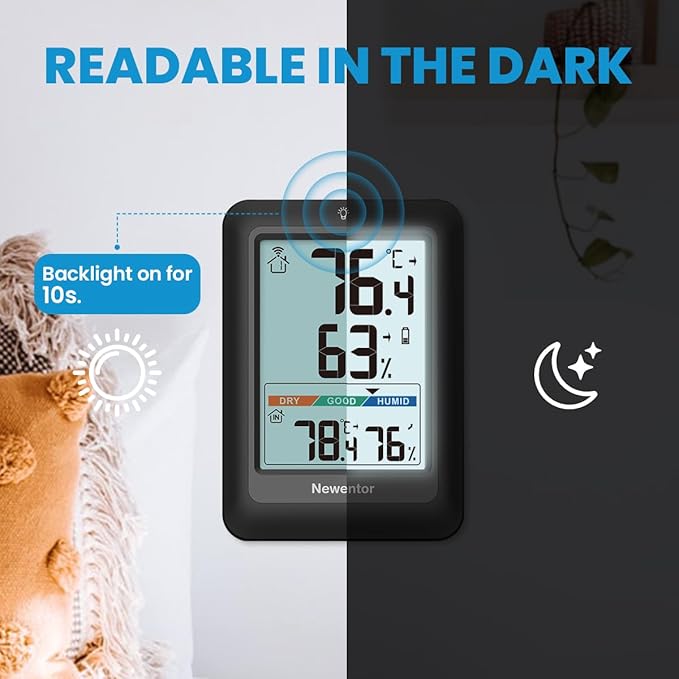 Newentor Indoor Outdoor Thermometer Wireless, Weather Station - Image 4