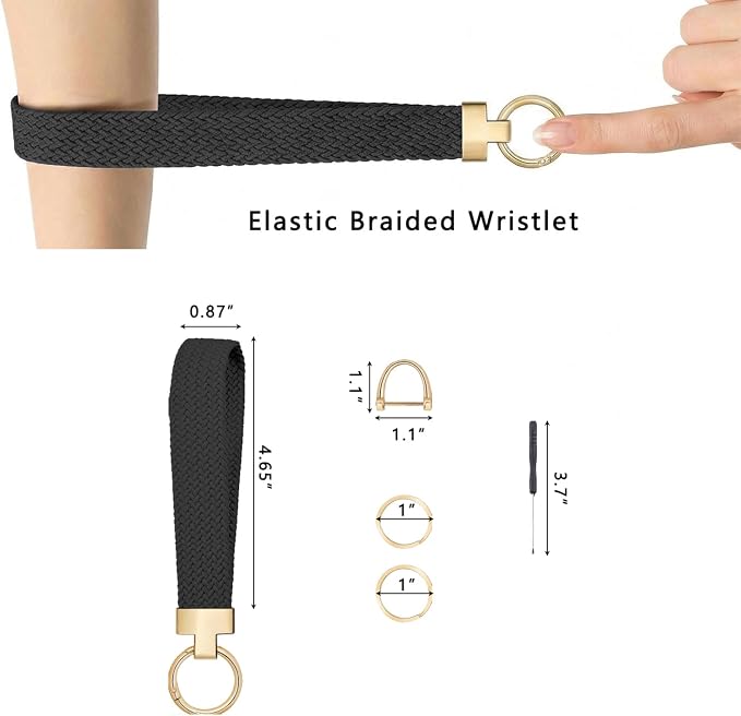 Weixiltc Keychain Wristlet for Women, Elastic Woven Lanyard - Image 6